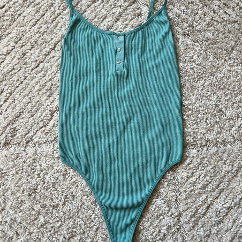 Teal Ribbed Bodysuit